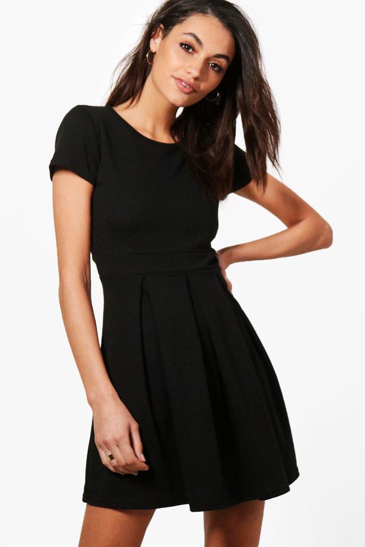 Boohoo Freya Skater Dress Black