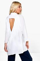 Boohoo Maisie Draped Open Back Shirt