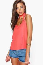 Boohoo Isla Cami With Neck Tie