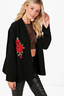 Boohoo Eva Oversized Applique Cardigan