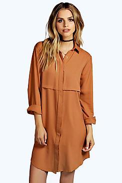 Boohoo Samia Double Placket Woven Shirt Dress