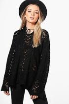 Boohoo Phoebe Festival Tie Neck Jumper