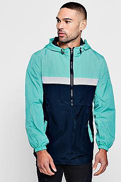 Boohoo Colour Block Half Zip Cagoule