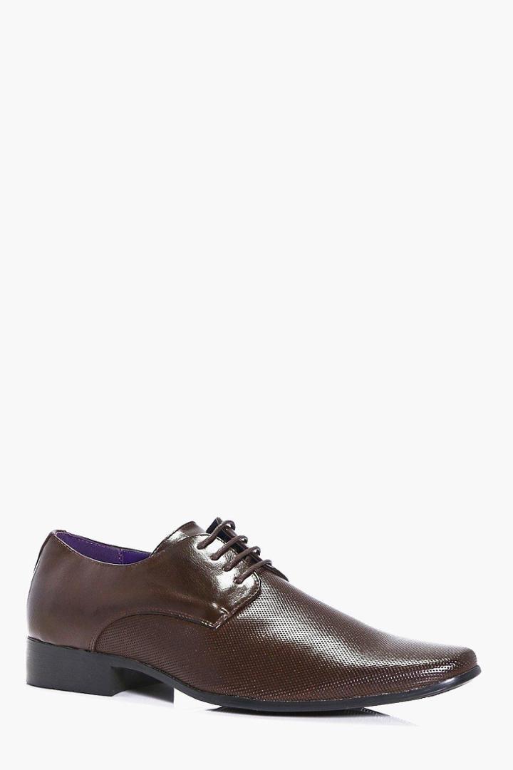 Boohoo Perforated Formal Shoe Brown