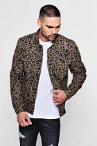 Boohoo Skinny Fit Leopard Print Denim Jacket