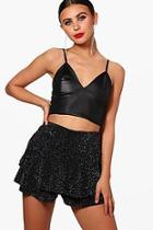 Boohoo Petite Melissa Shimmer Skort