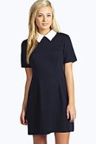 Boohoo Robin Contrast Collar Dress