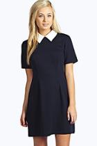 Boohoo Robin Contrast Collar Dress