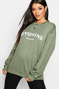 Boohoo Wyoming Slogan Sweat
