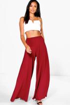 Boohoo Naeve Extreme Wide Leg Trousers Berry