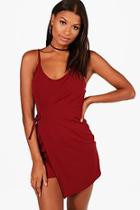 Boohoo Teagan Wrap Over Tie Side Skort Playsuit