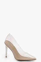 Boohoo Lexi Clear Pointed Toe Court Shoes