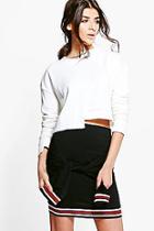 Boohoo Harlow Contrast Hem Tie Waist Mini Skirt