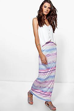 Boohoo Amer Pastel Tie Dye Maxi Skirt