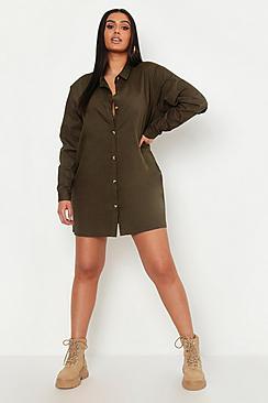 Boohoo Plus Denim Oversized Shirt Dress