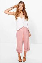 Boohoo Boutique Caia Lazer Cut Suedette Culottes