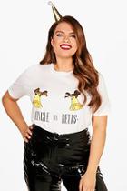 Boohoo Plus Rosie Jingle My Bells Slogan T Shirt