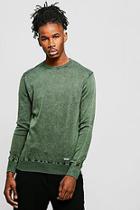 Boohoo Crew Neck Acid Wash Jumper