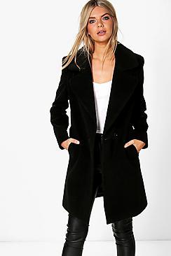 Boohoo Oversized Collar Wool Look Coat