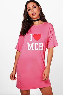 Boohoo Charity I Love Manchester Oversized T-shirt Dress