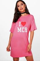 Boohoo Charity I Love Manchester Oversized T-shirt Dress