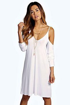 Boohoo Grace Cut Out Swing Dress