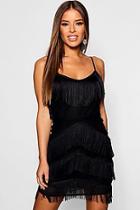 Boohoo Petite Premium All Over Tassel Bodycon Mini Dress