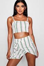 Boohoo Square Neck Strappy Crop & Skirt Co-ord