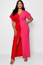 Boohoo Plus Fiona Contrast Wrap Maxi Dress