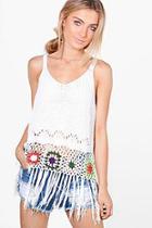 Boohoo Maisie Multi-colour Crochet Tassel Hem Vest