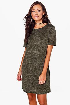 Boohoo Katie Brushed Knit T-shirt Dress