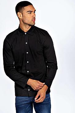 Boohoo Long Sleeve Button Through T Shirt