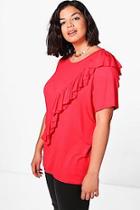 Boohoo Plus Hollie Ruffle Detail Top