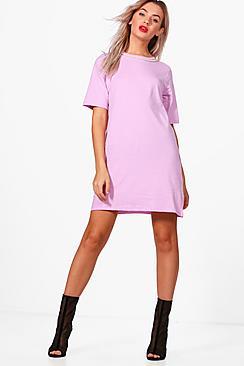Boohoo Lois Pearl Choker Oversized T-shirt Dress