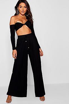 Boohoo Pleated Wide Leg Pants