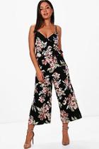 Boohoo Jade Peplum Bralette And Culotte Co-ord Set