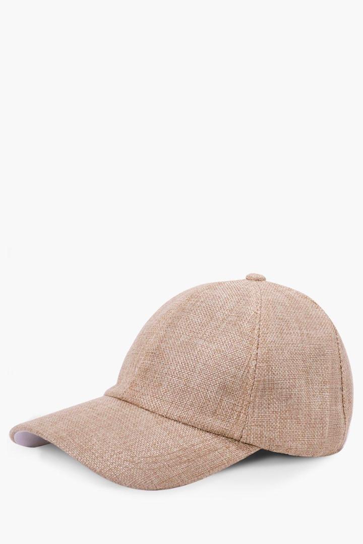 Boohoo Textured Baseball Cap Stone