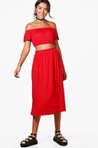 Boohoo Tall Lily Off The Shoulder Top & Skirt Co-ord