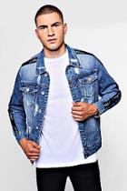 Boohoo Man Signature Tape Denim Jacket