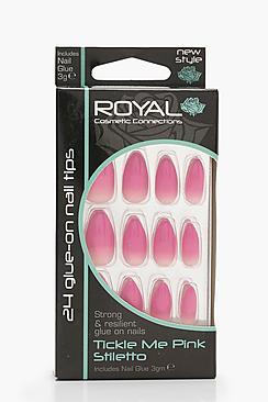 Boohoo Tickle Me Pink Stiletto False Nails