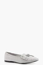 Boohoo Faith Bow & Stud Trim Loafers
