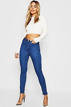 Boohoo Petite Waist Detail Skinny Jean
