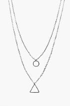 Boohoo Double Layer Geometric Necklace