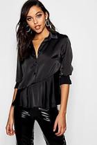 Boohoo Jess Asymmetric Ruffle Blouse