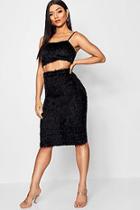 Boohoo Fluffy Knit Skirt Co-ord