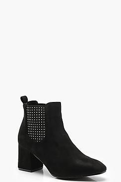 Boohoo Pin Stud Chelsea Boots