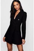 Boohoo Contrast Button Pocket Detail Blazer Dress