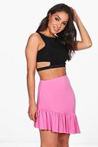 Boohoo Inga Asymetric Ruffle Hem Mini Skirt