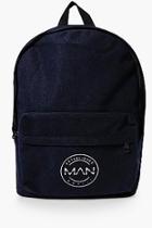 Boohoo Navy Backpack With Man Logo