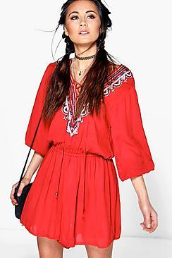 Boohoo Kira Embroidered Playsuit